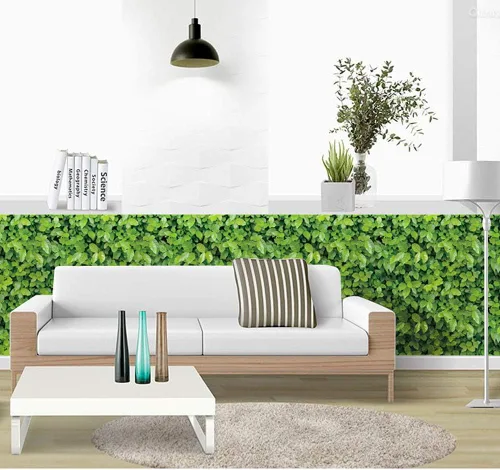 Vista 4 de REDODECO Papel tapiz de vinilo 3D con hojas verdes naturales, autoadhesivas, para gabinete, cajón, estantes decorativos, calcomanías para el hogar