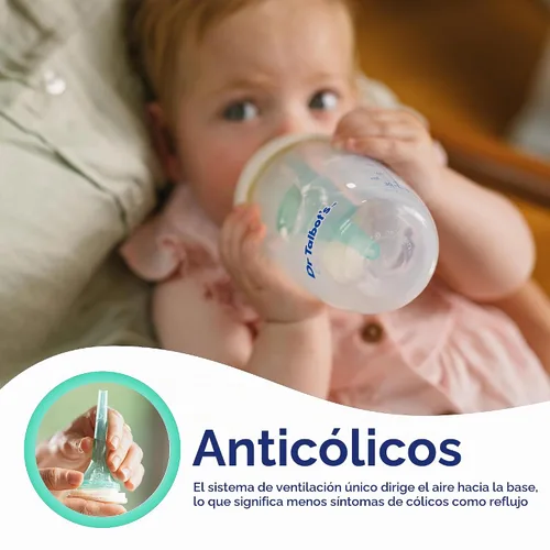 Vista 3 de Botella de silicona anticólicos Dr. Talbot's - 5 oz Parte superior Aqua