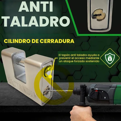 Vista 3 de Britanium® BRP74 [blindado] Candado de alta seguridad - [Cilindro antitaladro] - Cerradura resistente para unidad de almacenamiento con espacio