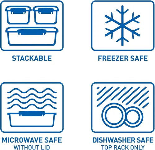 Vista 5 de Sistema KLIP IT Collection - Recipientes para almacenamiento de alimentos, 34 piezas, color azul