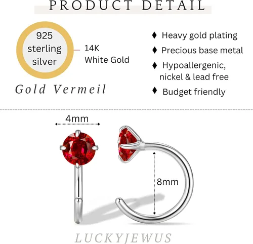 Vista 36 de 925 Sterling Silver Small Huggie Half Hoop Earrings for Women