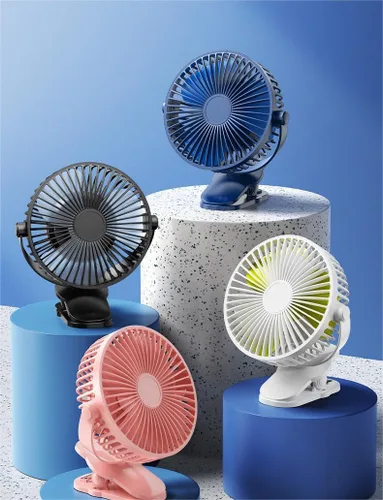 Vista 4 de Ventilador compacto con clip, ventilador portátil recargable de 6 pulgadas para exteriores, asiento de automóvil, gimnasio, color negro