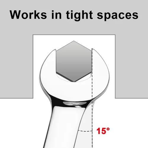 Vista 6 de Jetech - Llave combinada de trinquete de 10 mm, llave de carraca de grado industrial con trinquete de 12 puntas y 72 dientes, acero Cr-V forjado
