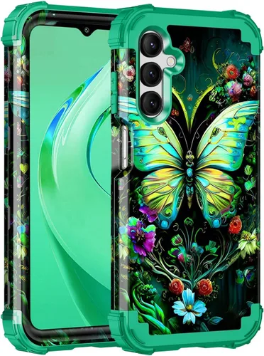 Vista 121 de Casetego Funda para Galaxy A16 5G, que brilla en la oscuridad, tres capas, resistente, a prueba de golpes, protección completa, policarbonato duro