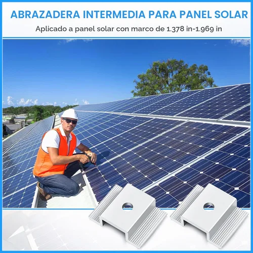 Vista 3 de Paquete de 12 abrazaderas centrales para panel solar de 1.06 pulgadas, accesorios de montaje de aluminio, abrazadera media solar de aluminio