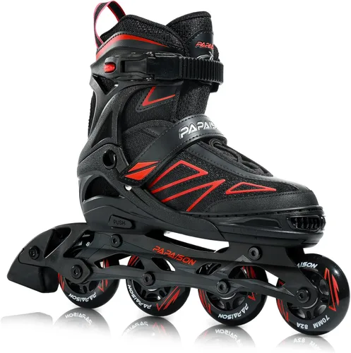 Vista 8 de PAPAISON Patines en línea para niños de 5 a 8 años, 8 a 12 años, tamaño ajustable, patines con cuchillas para principiantes para niños y jóvenes