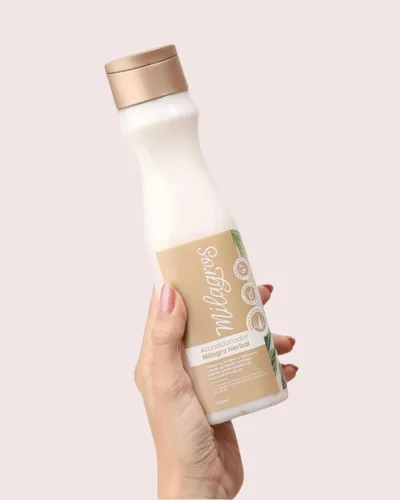 Vista 2 de Milagros Champú y Acondicionador Herbal - Romero, Jengibre y Arroz 100% natural Combate la caída del cabello y promueve su crecimiento.