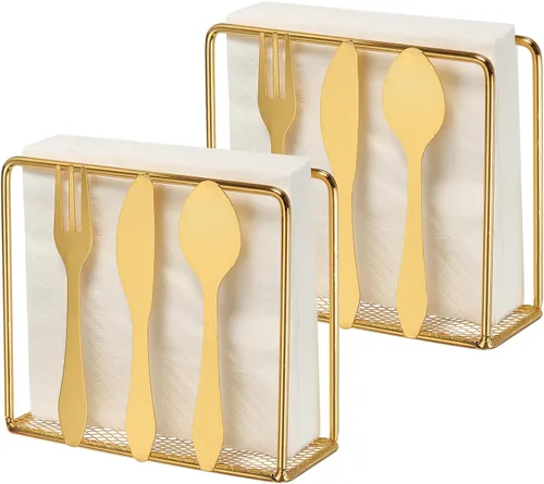 Vista 9 de uxcell Servilletero de metal cuadrado de 4.5 x 1.8 x 4 pulgadas, elegante decoración de mesa de hierro rústico para el hogar, cocina, hoteles