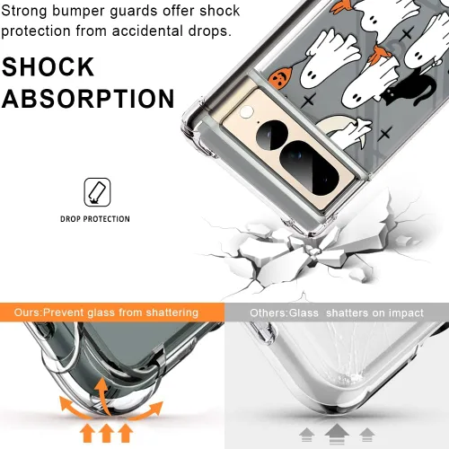 Vista 3 de Funda transparente de fantasma de Halloween (fantasma de Halloween, Google Pixel 7 Pro)