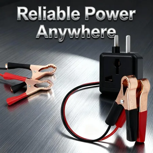 Vista 5 de 2 enchufes para encendedor de cigarrillos, 13.78 pulgadas, enchufe hembra de 12 V, cable de extensión con clips de cocodrilo, universal