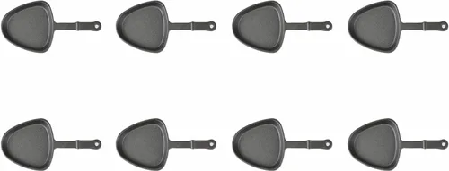Vista 4 de HAWOK Moldes para parrilla de raclette con forma de triángulo pre-sazonado, sartenes para derretir queso para barbacoa, mini sartenes para queso