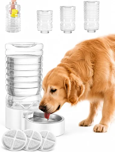 Vista 12 de Heouvo Dispensador de agua para gatos con gravedad de 1.3 galones