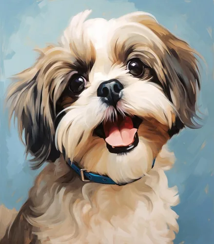 Vista 7 de ZMHZMY Kit de pintura al óleo para principiantes, pintura digital para perros Shih Tzu, por números, para adultos, principiantes, niños