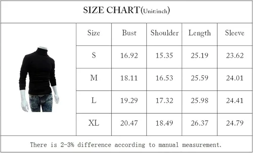 Vista 3 de Camiseta básica térmica de manga larga con cuello alto para hombre