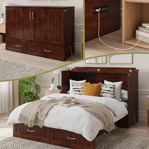 Vista 23 de AFI, Southampton Murphy - Baúl de cama Queen con colchón y cajón de 6 pulgadas, color gris