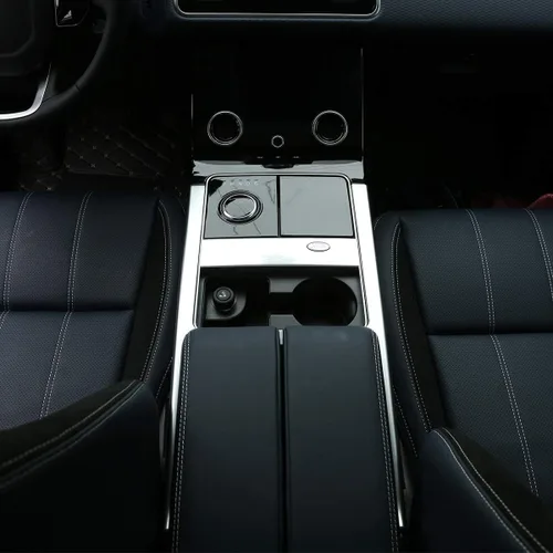 Vista 5 de Marco de protección de consola central de plata mate ABS para Range Rover Velar 2017 2018 2019