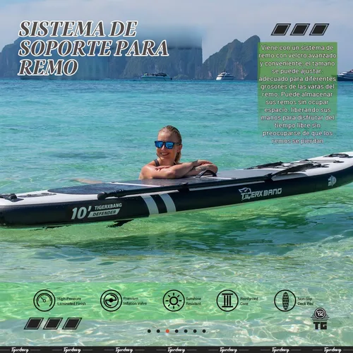 Vista 3 de Inflatable Paddle Board with Premium SUP Board Accessories, Allround Paddle Boards for Adults/Youth,Stand Up Paddle Board Defender Collection