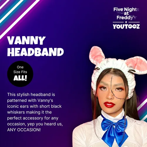 Vista 2 de Youtooz Diadema Vanny, accesorio oficial con licencia de Five Nights at Freddy's Video Game, por Youtooz Five Nights at Freddy's Collection, Gris