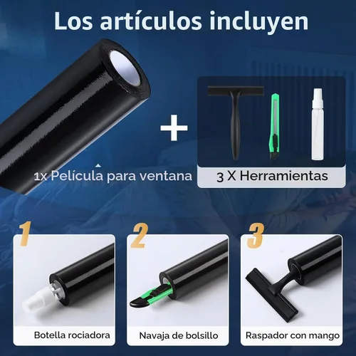 Vista 3 de rabbitgoo Película opaca de privacidad para ventanas con herramientas, vidrio de baño, adherencia estática, bloqueo de calor solar, oscurecimiento