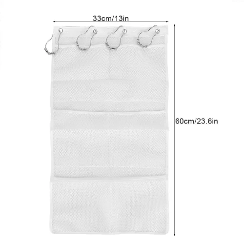 Vista 2 de Cesta de almacenamiento portátil colgante con 6 bolsillos, bolsa de almacenamiento para guardar el armario, puerta, organizador para colgar