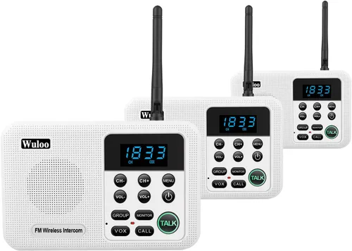 Vista 12 de Ampliable para Wuloo Intercomunicadores inalámbricos para el hogar WL888, rango de 1 milla 22 canales 100 código digital