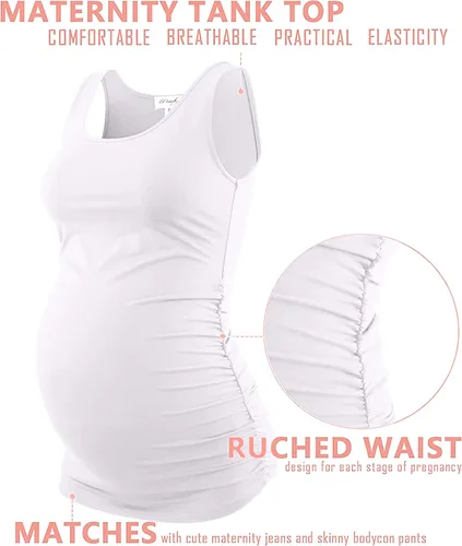 Vista 3 de Camiseta sin mangas para maternidad, tallas grandes