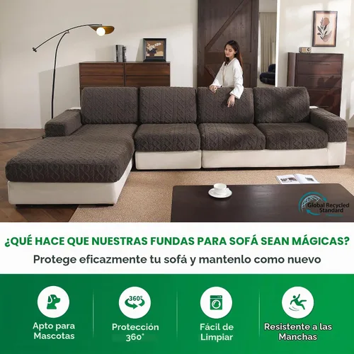 Vista 7 de OHSIO Fundas para cojines de sofá, funda de sofá de felpa súper suave y más gruesa, funda elástica para sofá seccional, funda de sofá para mascotas
