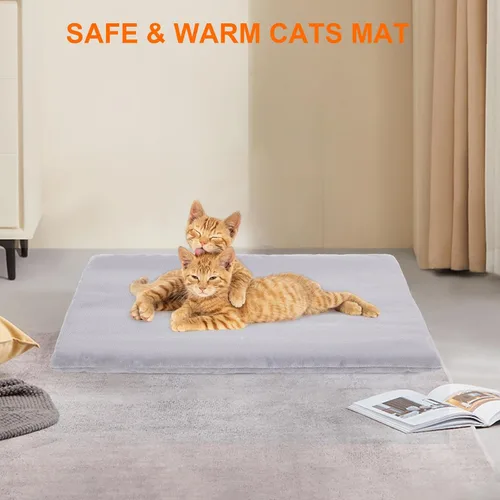 Vista 7 de Casa para gatos al aire libre, resistente a la intemperie, aislada, para gatos con cojín acogedor, refugio elevado para gatos al aire libre