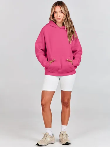 Vista 17 de ANRABESS - Sudaderas con capucha para mujer, sobre talla, de vellón de manga larga, modelo de 2024, para otoño