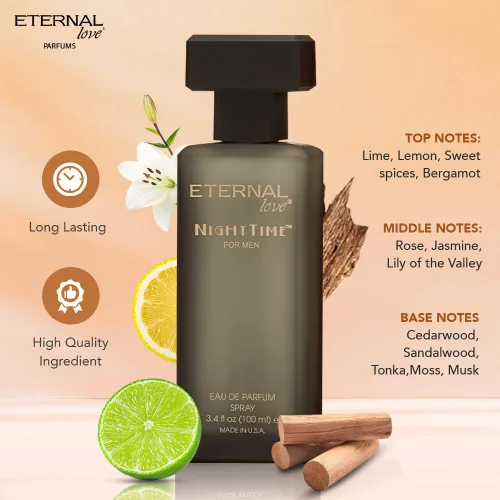 Vista 3 de Eternal Love Paquete nocturno – Eau de Parfum Spray de larga duración aroma cálido y sofisticado – 3.4 oz