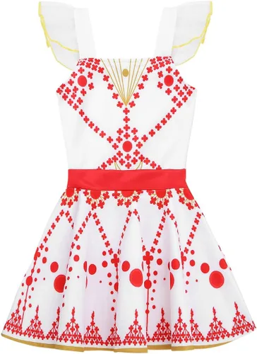 Vista 4 de MSemis Disfraz de princesa de ballet para niñas con manga voladora, vestido de tutú, bailarina salto bailarina
