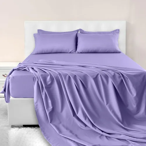 Vista 343 de LUX Décor - Juego de sábanas Twin de microfibra ultrasuave de 3 piezas con sábana encimera, sábana bajera de 16 pulgadas de profundidad y funda