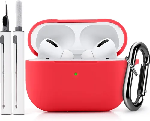 Vista 9 de Funda para AirPods Pro/Pro 2 con kit, funda protectora de silicona suave con llavero, color morado