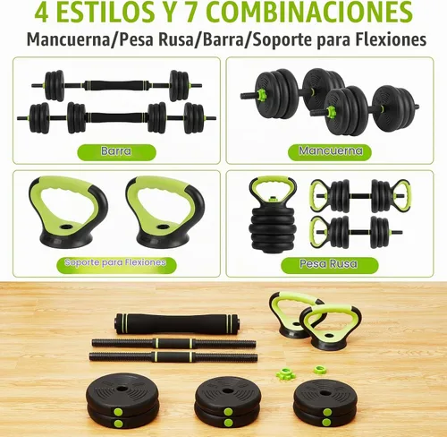 Vista 4 de Mancuernas ajustables, juego de pesas libres de 44/66/88 libras con conector, juego de mancuernas de peso 4 en 1 utilizado como kettlebells, barra