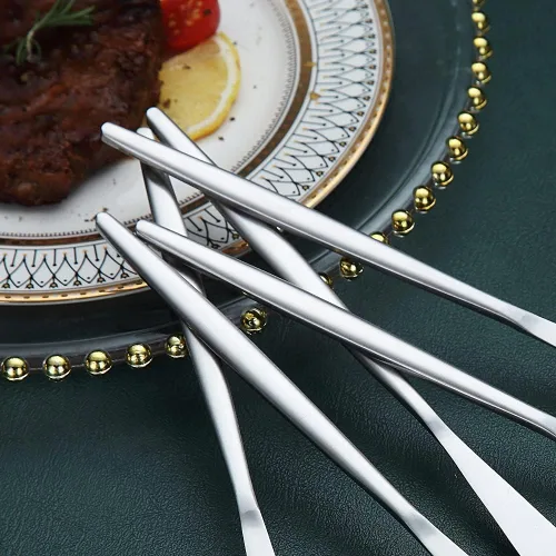 Vista 7 de HOMQUEN Cuchillos de cena, 6 piezas, cuchillo de cena de plata mate de acero inoxidable, cuchillo de mantequilla resistente, cuchillos