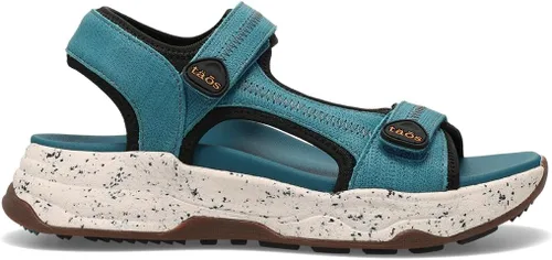 Vista 3 de Taos Calzado Super Side Sandalia para mujer verde azulado (Teal Emboss)