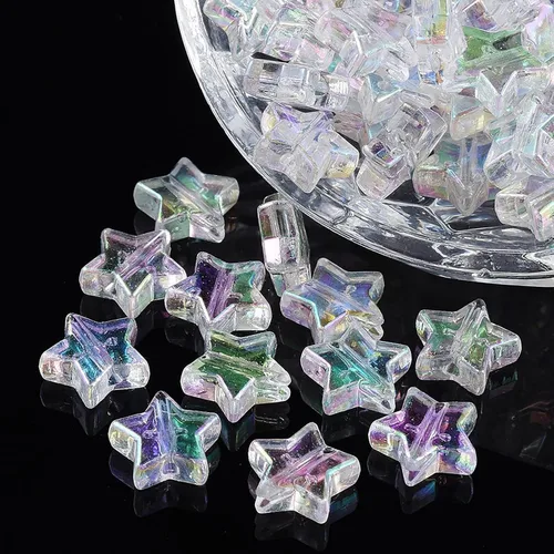 Vista 4 de 400 cuentas de corazón de acrílico AB para hacer joyas, bonitas cuentas para collares, cuentas espaciadoras estéticas únicas, abalorios a granel