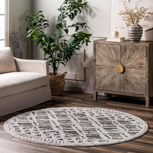 Vista 15 de nuLOOM Alfombra de Área Ansley Marroquí con Borlas de 2 x 6 pies, Gris, diseño bohemio con textura alta-baja, pelo alto de felpa, resistente a