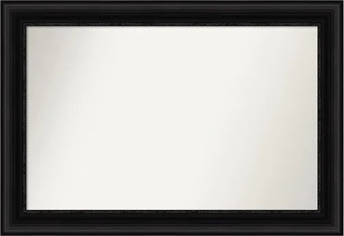 Vista 525 de Amanti Art Espejo personalizado, espejo de baño negro puente, espejo de pared o espejo de tocador de baño sobre el fregadero (26 x 26 pulgadas)