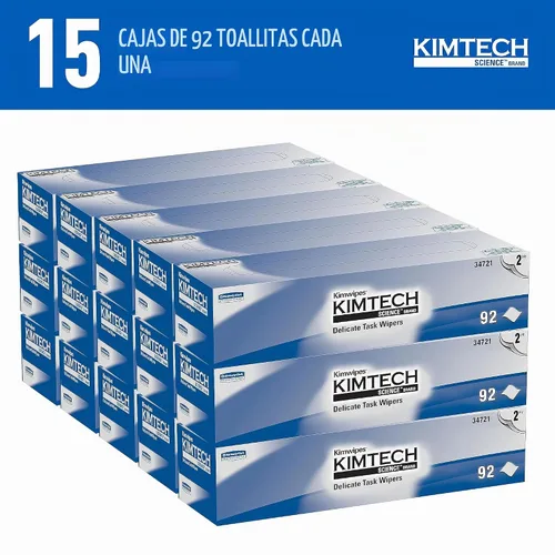Vista 2 de KIMTECH Kimwipes Paños para Tareas Delicadas Kimtech Science (34721), Blanco, 2 Capas, 15 Cajas Pop-Up / Estuche, 90 Hojas / Caja, 1,350 Hojas