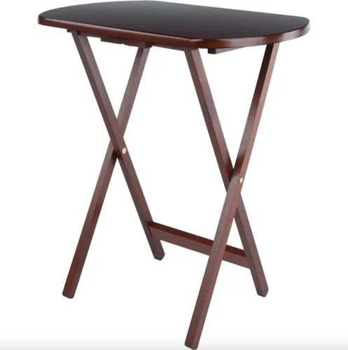 Vista 5 de Juego de 4 bandejas de TV grandes, mesas plegables con soporte de madera, de gran tamaño, portátil, resistente