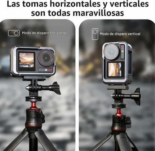 Vista 6 de FiTSTILL Funda protectora de metal para DJI Osmo Action 5 Pro/Action 4/Action 3, carcasa rígida protectora antiarañazos con cubierta para lente