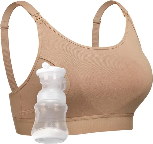 Vista 14 de Momcozy - Brasier para extracción de leche y lactancia, manos libres, ajustable, brasier todo en uno