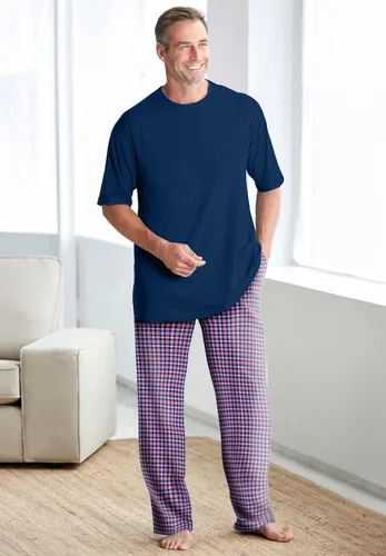 Vista 3 de KingSize Conjunto de pijama a cuadros de punto de jersey grande y alto para hombre