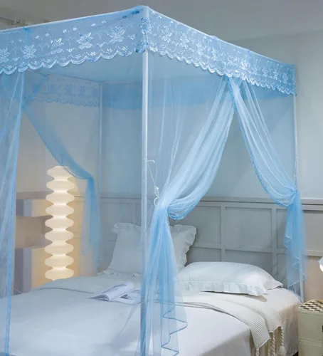 Vista 2 de naturetalk Dosel de cama, cortina de cama de princesa para niñas y adultos, red de cúpula rectangular de encaje