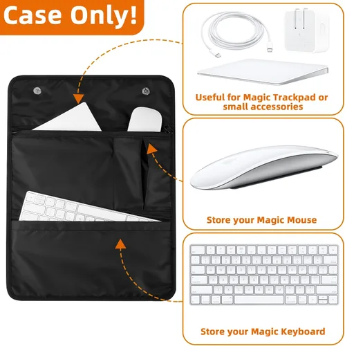 Vista 2 de Funda de viaje para accesorios de Apple, compatible con teclado mágico, trackpad, mouse - Funda (negro)