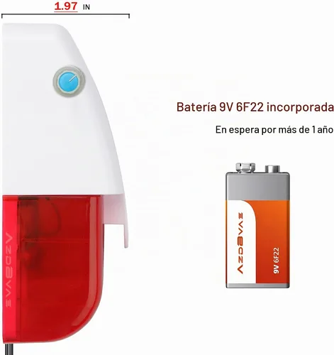 Vista 4 de 120dB de alto nivel de agua sensor de alarma estroboscópica sirena