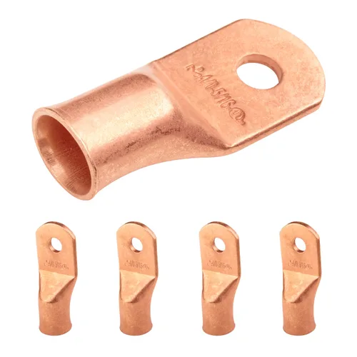 Vista 75 de SELTERM - 5 terminales de anillo resistentes para cable de batería, calibre 1/0 AWG, pernos de 1/2 pulgadas, terminales de calibre 0, ojales