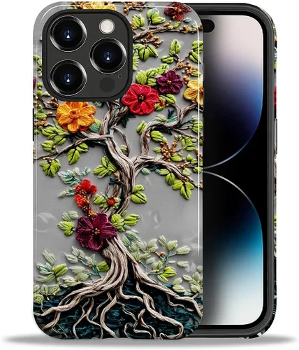 Vista 25 de ZHEGAILIAN Funda para iPhone 11, carcasa dura a prueba de golpes + silicona suave 2 en 1 híbrida, parachoques a prueba de caídas - Vidrio manchado