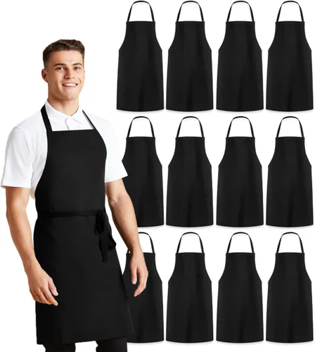 Vista 13 de Avalon Kitchen Aprons for Men - 100% Polyester Chef Apron Women with Extra Long Ties - Cooking Aprons for Women & Mens Apron